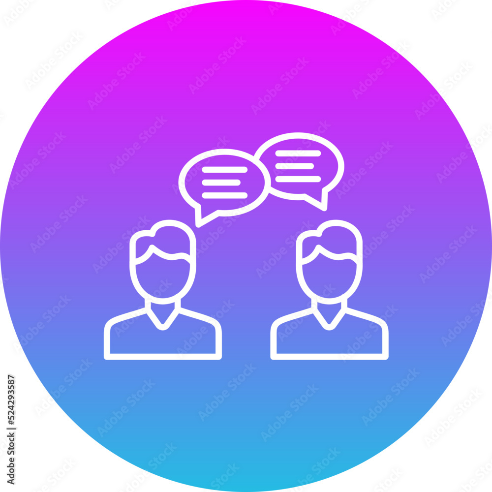 Consulting Gradient Circle Line Inverted Icon Consulting Gradient Circle Line Inverted Icon