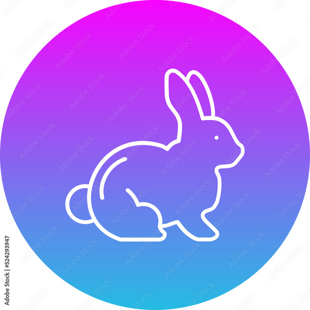 Rabbit Gradient Circle Line Inverted Icon Rabbit Gradient Circle Line Inverted Icon