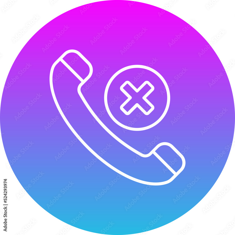 Call Missed Gradient Circle Line Inverted Icon Call Missed Gradient Circle Line Inverted Icon