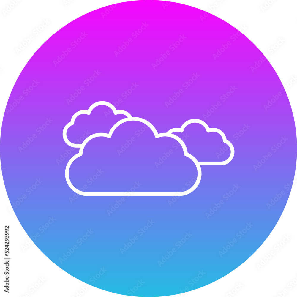 Clouds Gradient Circle Line Inverted Icon Clouds Gradient Circle Line Inverted Icon