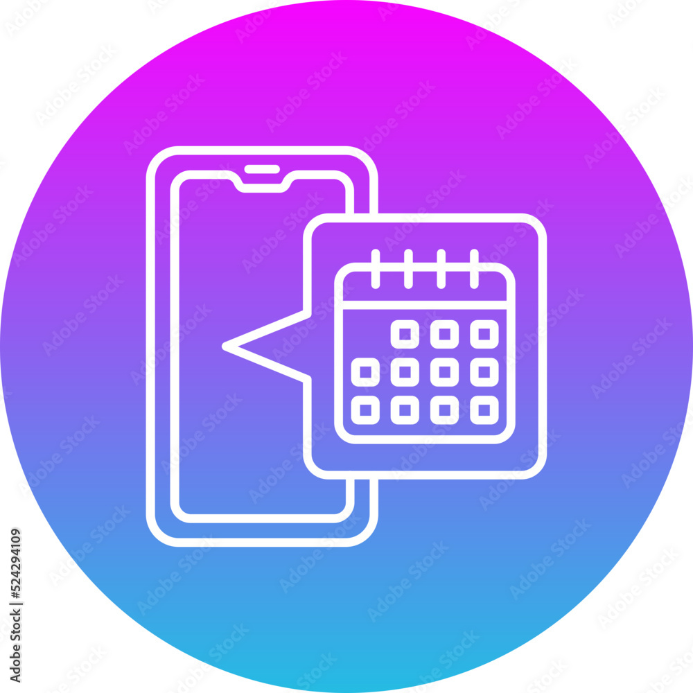 Calendar Gradient Circle Line Inverted Icon Calendar Gradient Circle Line Inverted Icon