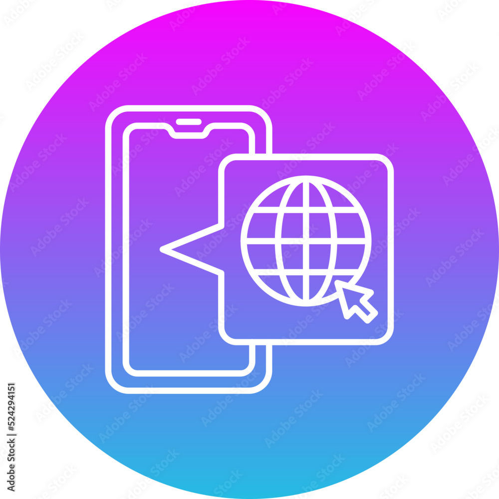 Web Gradient Circle Line Inverted Icon Web Gradient Circle Line Inverted Icon