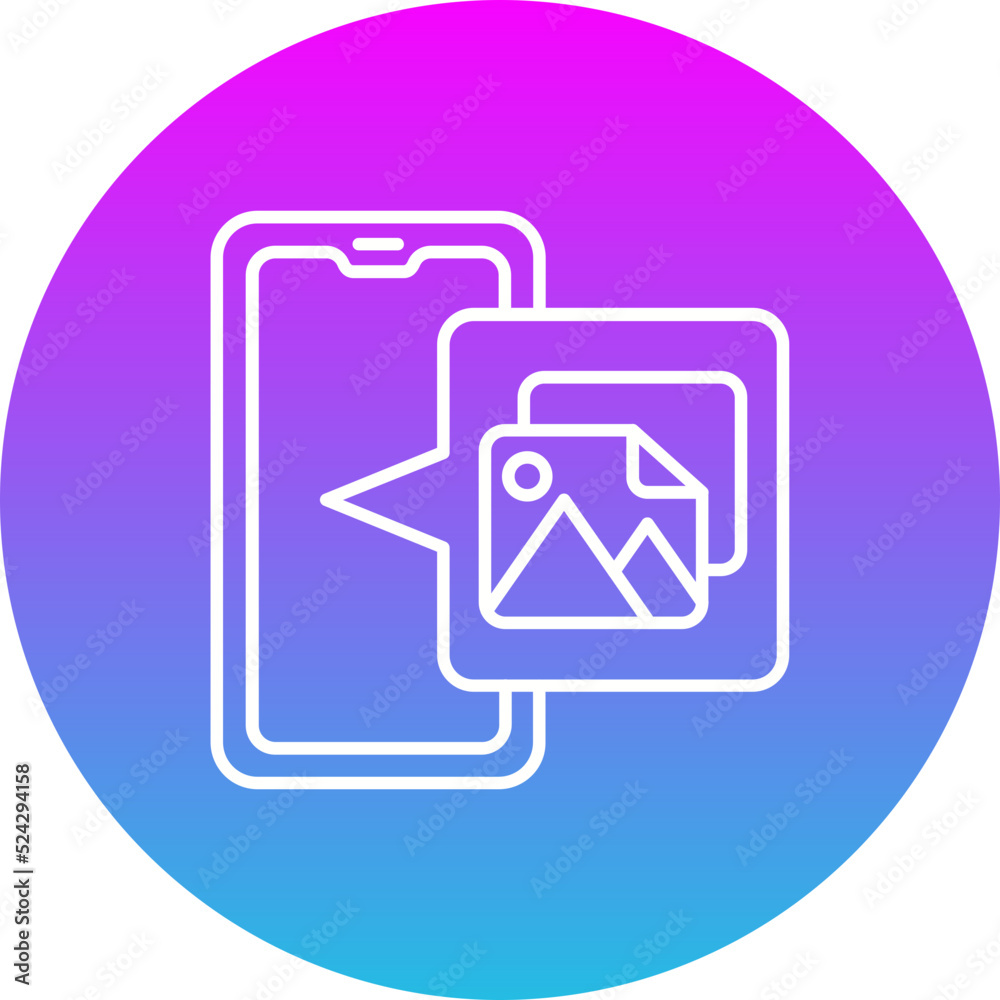 Gallery Gradient Circle Line Inverted Icon Gallery Gradient Circle Line Inverted Icon