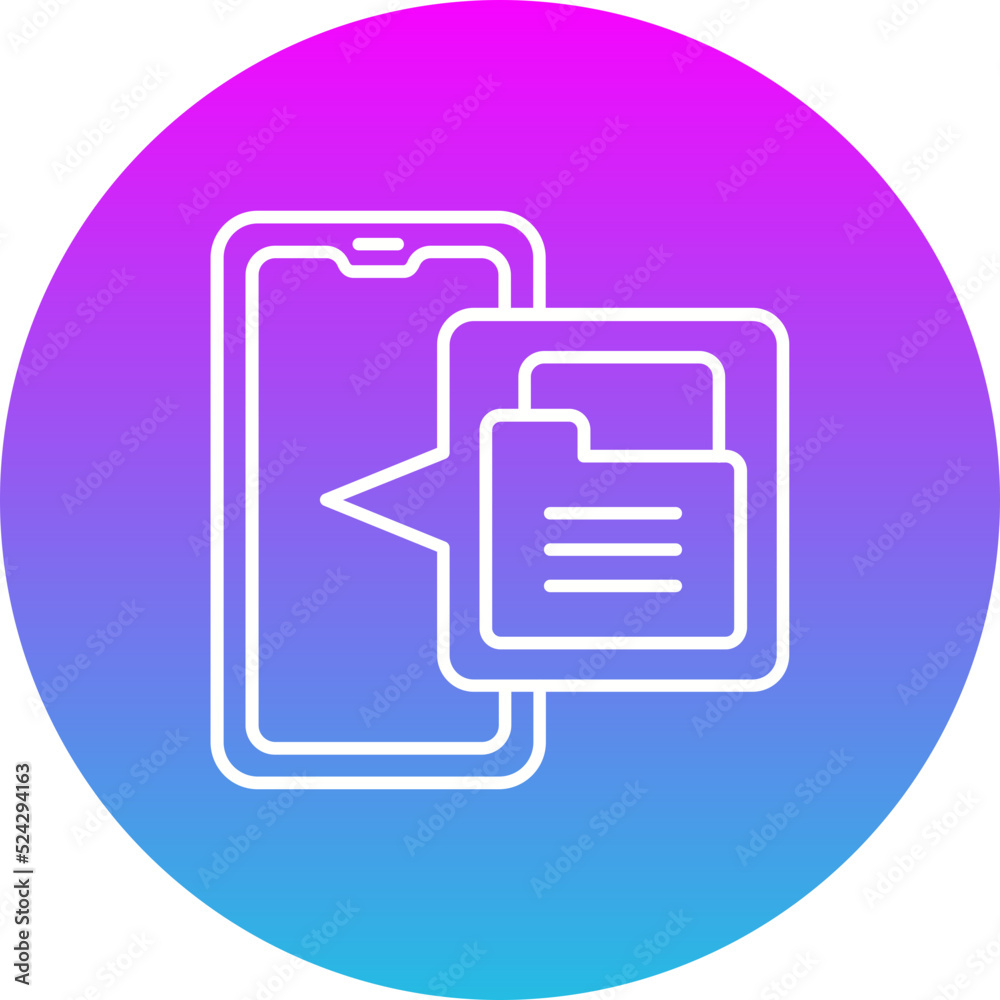 File Management Gradient Circle Line Inverted Icon
