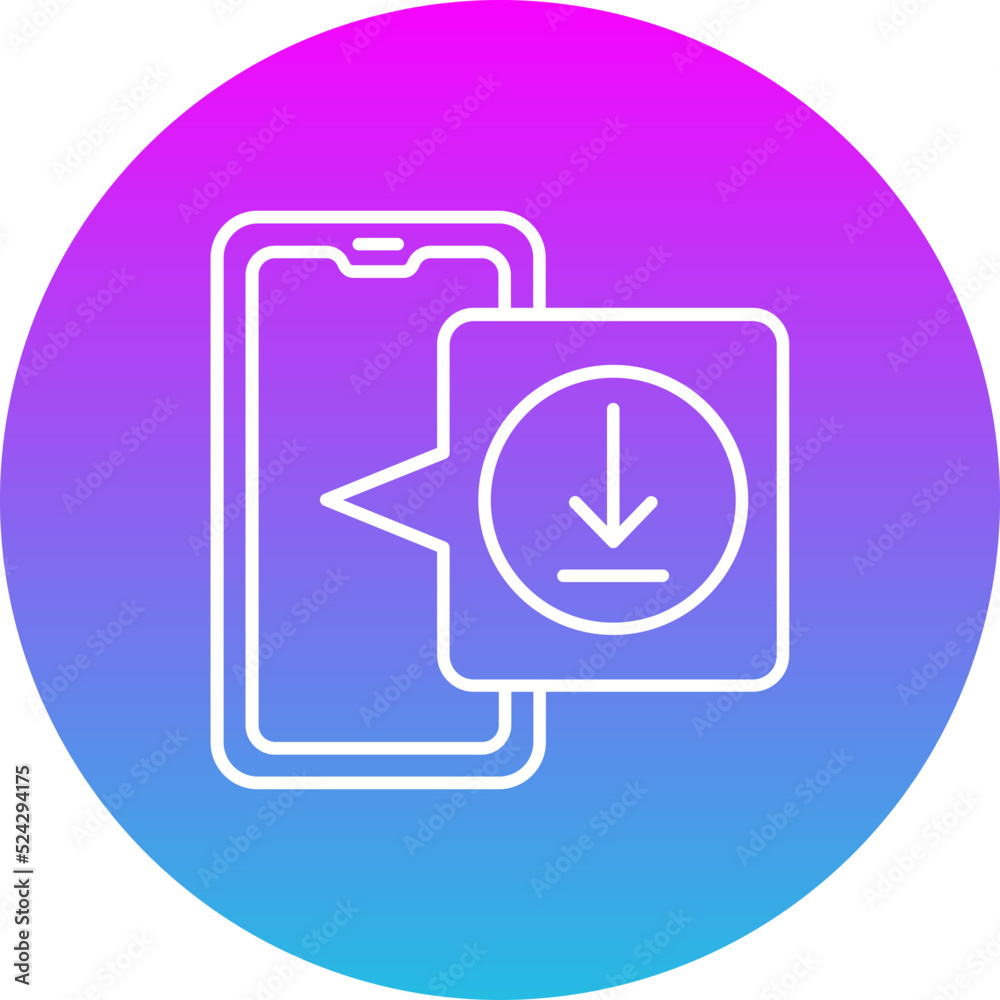 Downloads Gradient Circle Line Inverted Icon Downloads Gradient Circle Line Inverted Icon