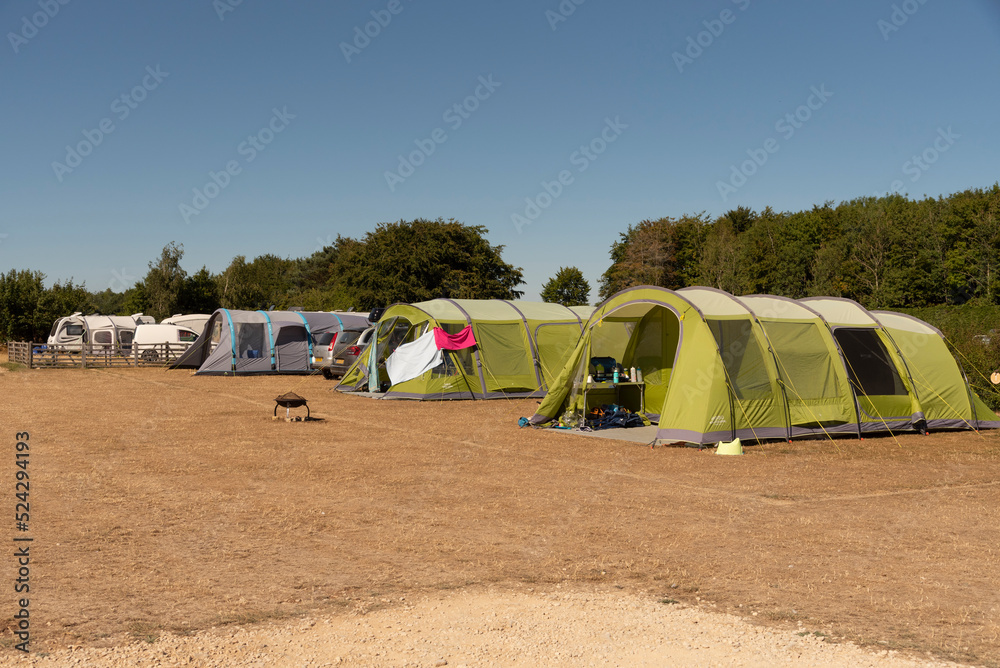 Temple Guiting, Cheltenham, England, UK. 2022. Farm park camping and
