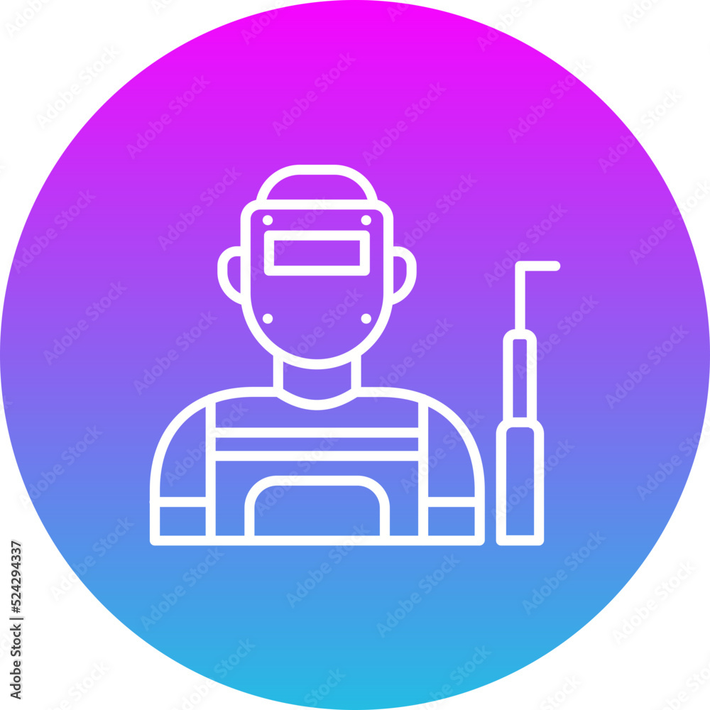 Welder Gradient Circle Line Inverted Icon Welder Gradient Circle Line Inverted Icon
