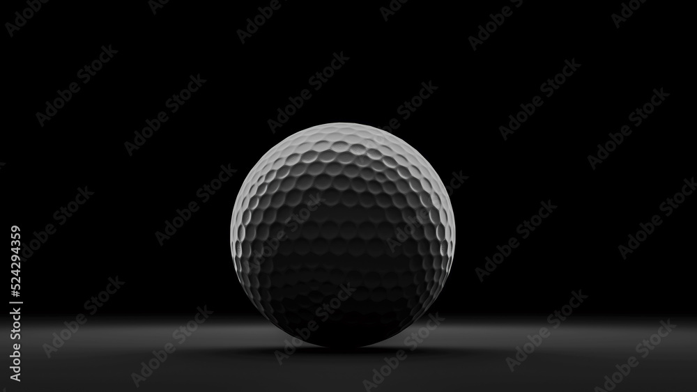 golf ball on black background, 3d rendering golf ball on black background, 3d rendering