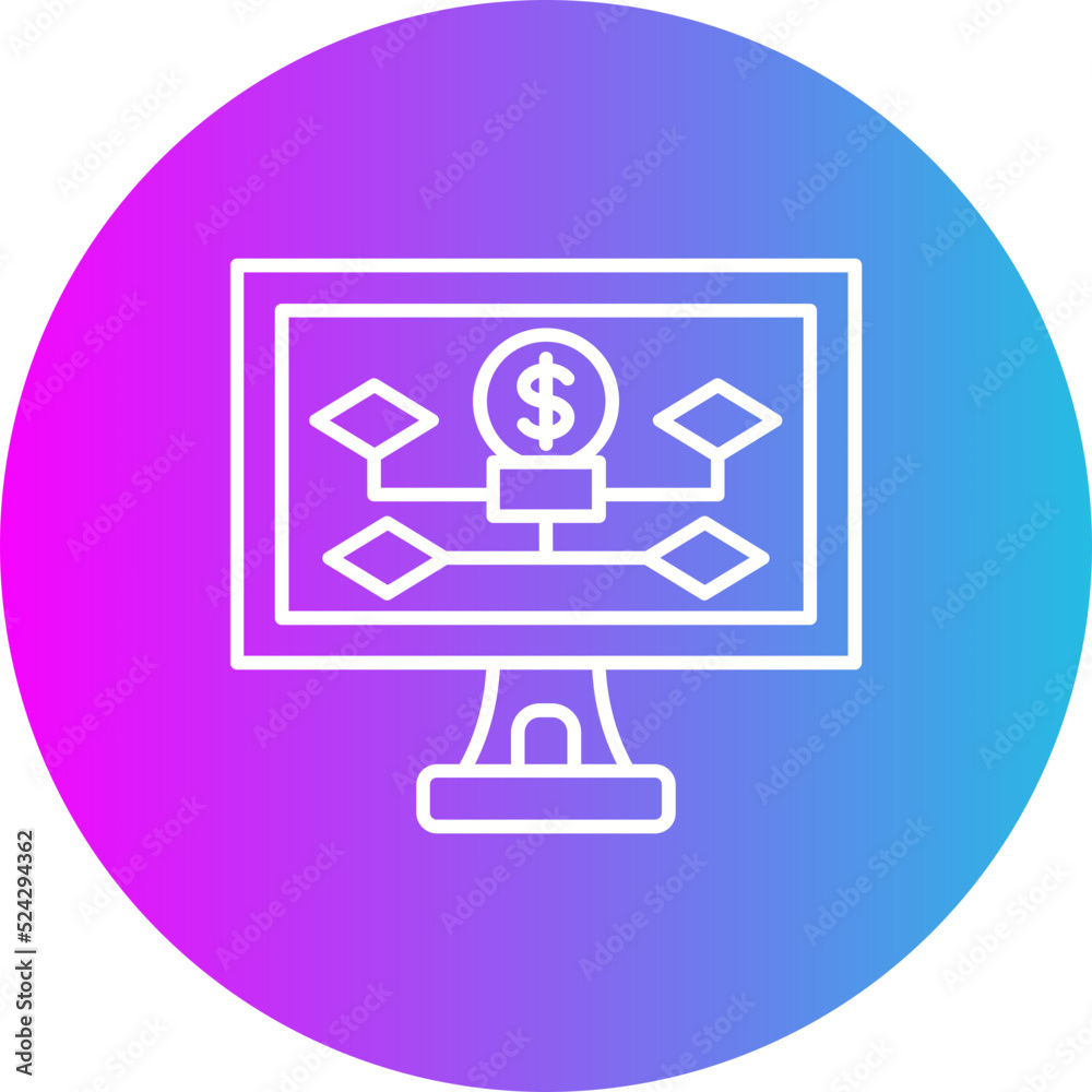 Strategic Plan Gradient Circle Line Inverted Icon Strategic Plan Gradient Circle Line Inverted Icon