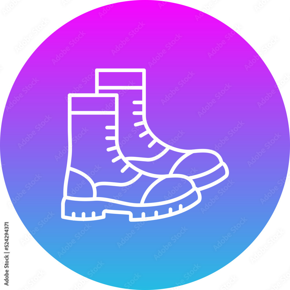 Boots Gradient Circle Line Inverted Icon Boots Gradient Circle Line Inverted Icon