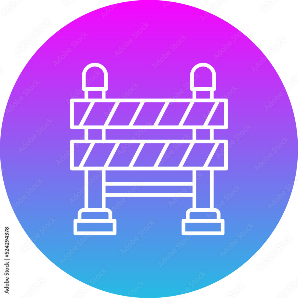 Road Barrier Gradient Circle Line Inverted Icon Road Barrier Gradient Circle Line Inverted Icon