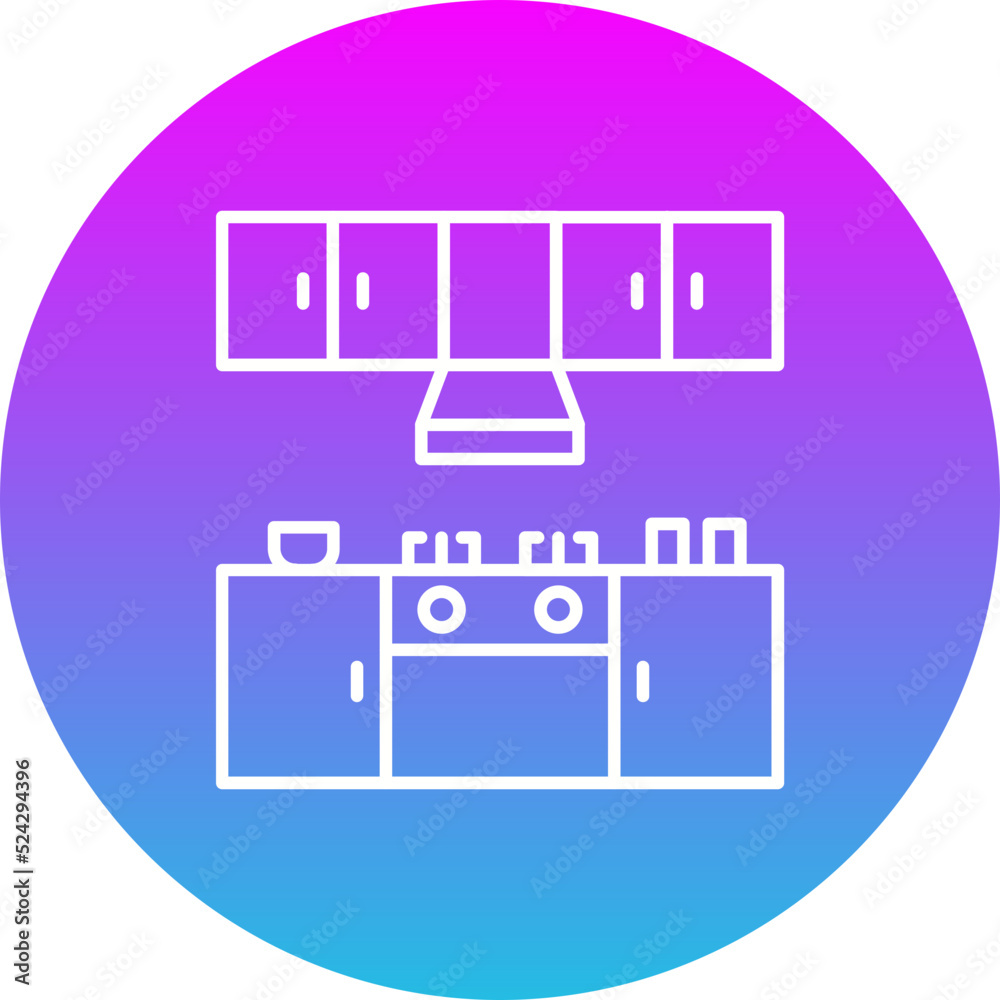 Kitchen Gradient Circle Line Inverted Icon Kitchen Gradient Circle Line Inverted Icon