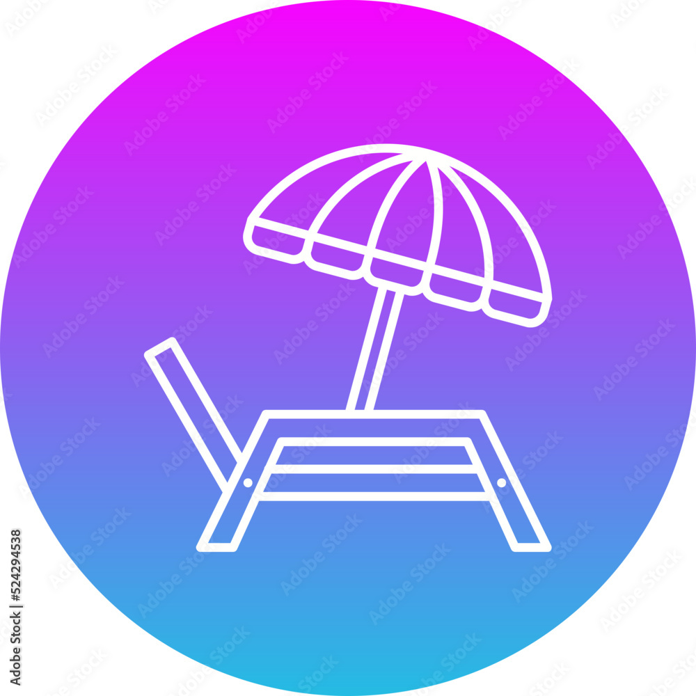 Lounger Gradient Circle Line Inverted Icon Lounger Gradient Circle Line Inverted Icon