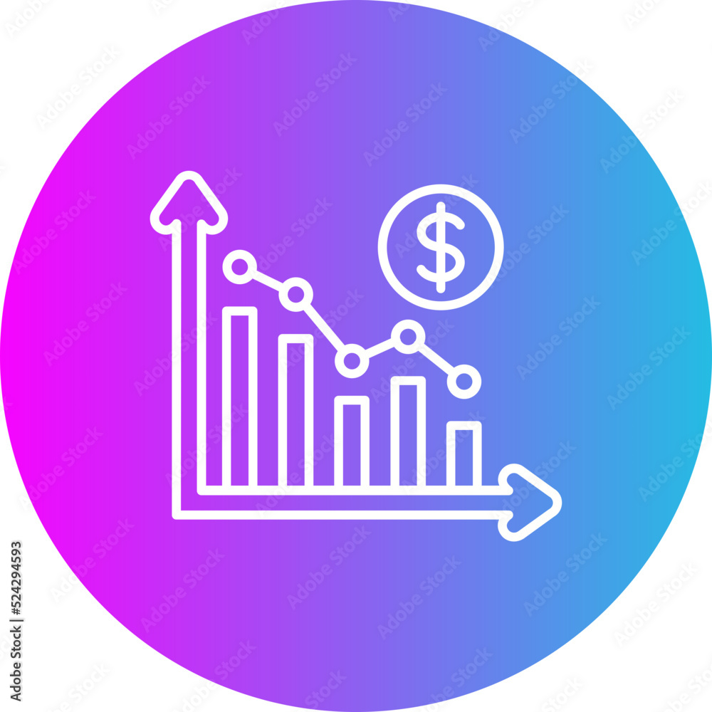 Grow Down Gradient Circle Line Inverted Icon Grow Down Gradient Circle Line Inverted Icon