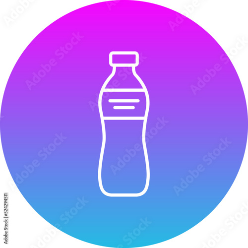 Water Bottle Gradient Circle Line Inverted Icon