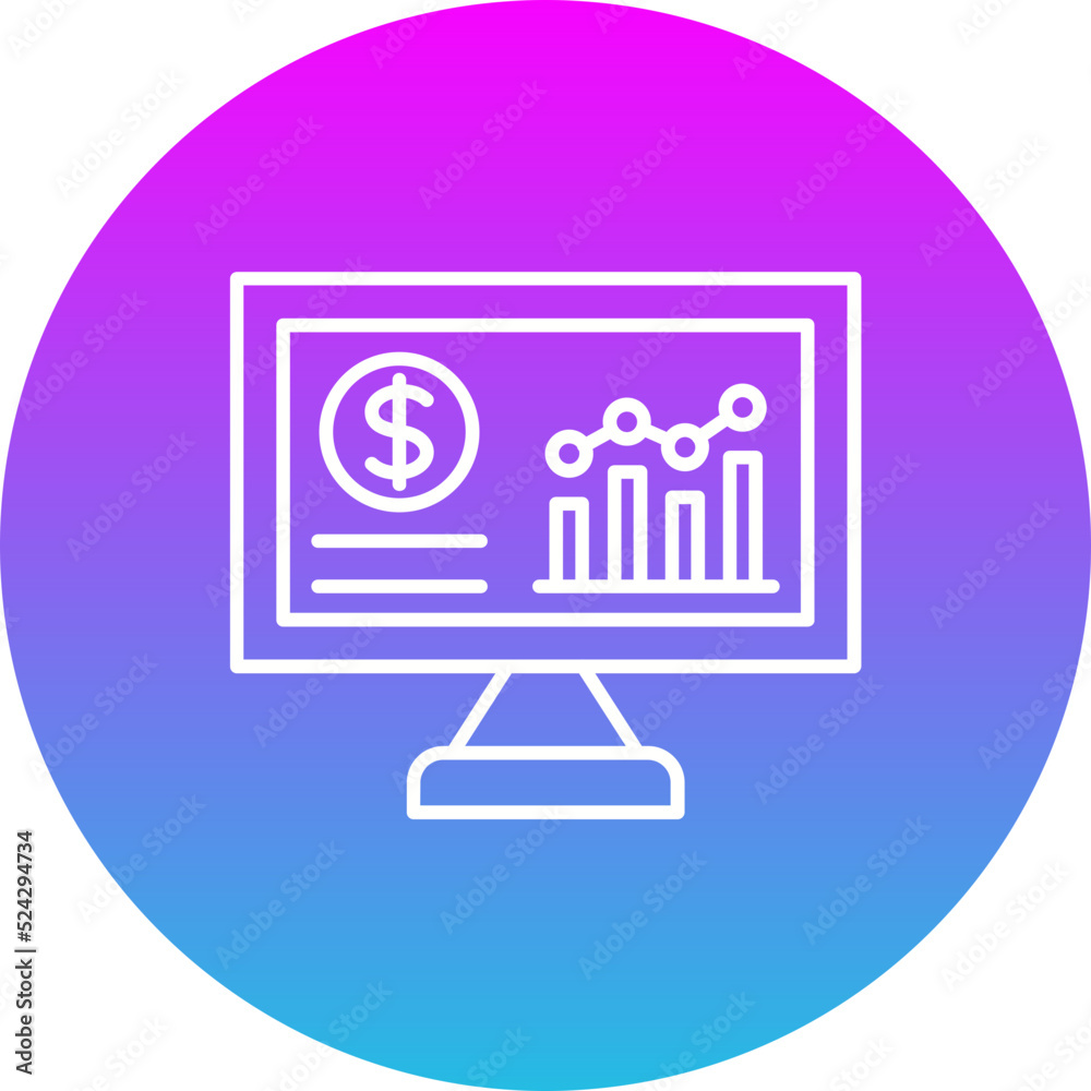 Analytics Gradient Circle Line Inverted Icon Analytics Gradient Circle Line Inverted Icon