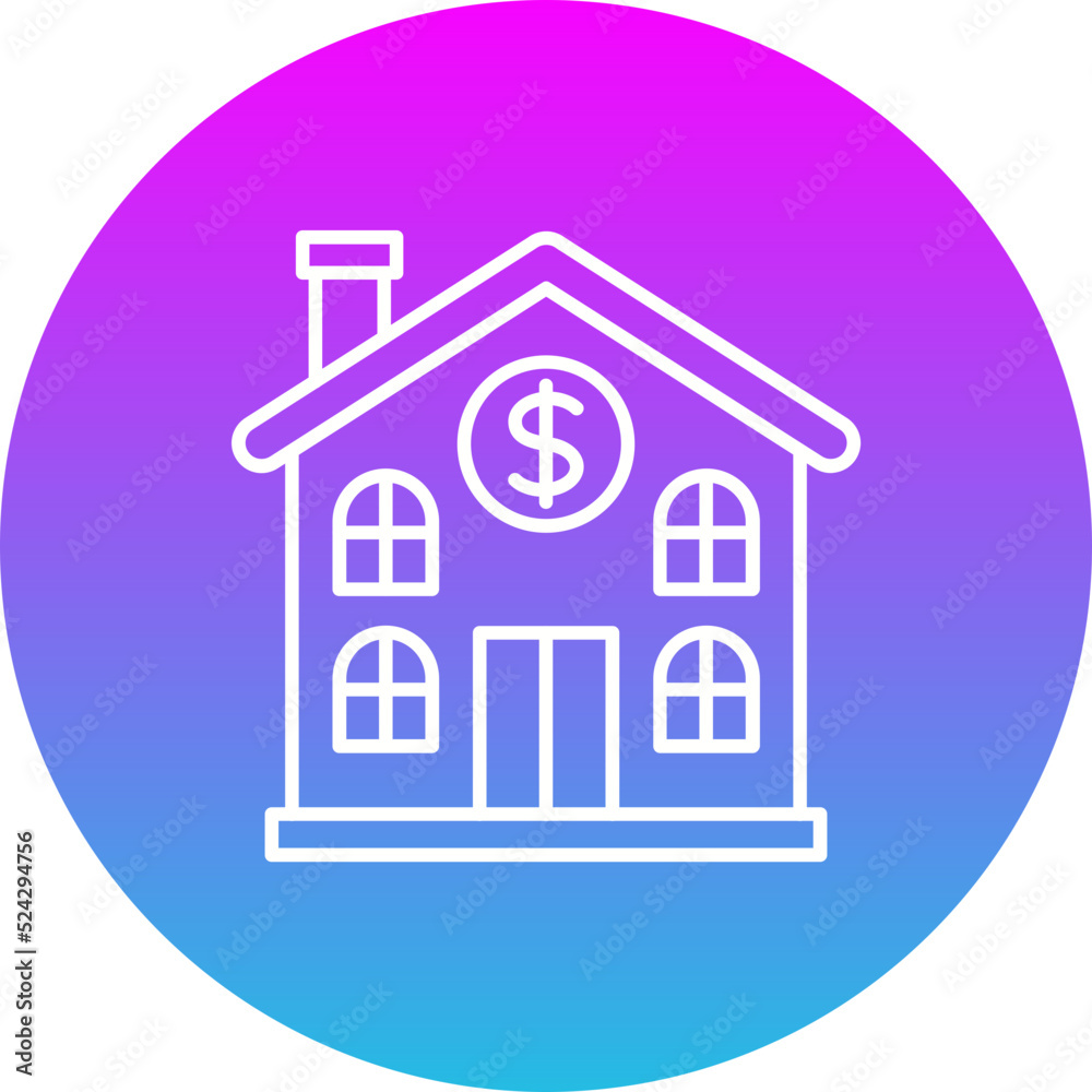 Home Price Gradient Circle Line Inverted Icon Home Price Gradient Circle Line Inverted Icon
