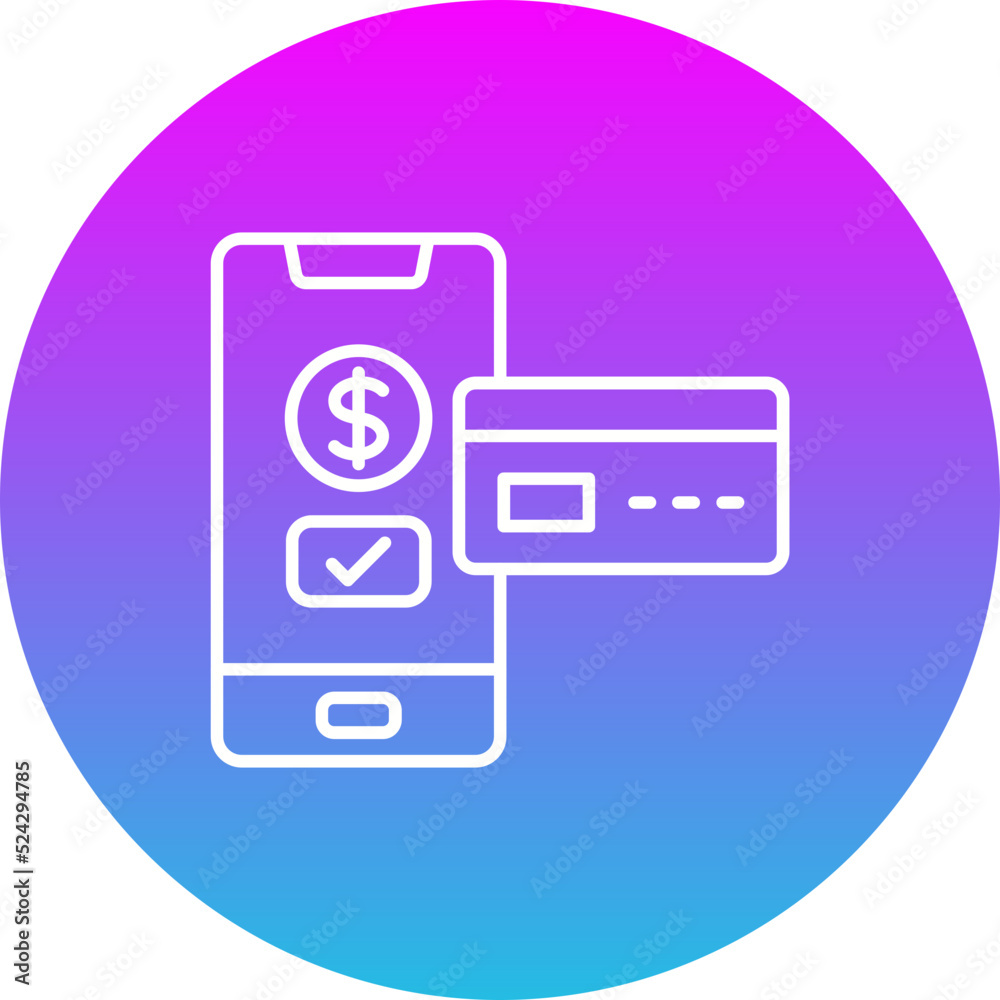 Smartphone Payment Gradient Circle Line Inverted Icon Smartphone Payment Gradient Circle Line Inverted Icon