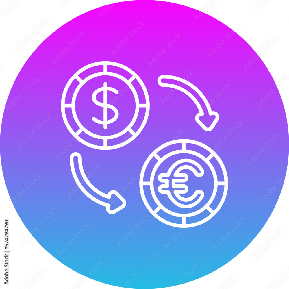Exchange Gradient Circle Line Inverted Icon Exchange Gradient Circle Line Inverted Icon