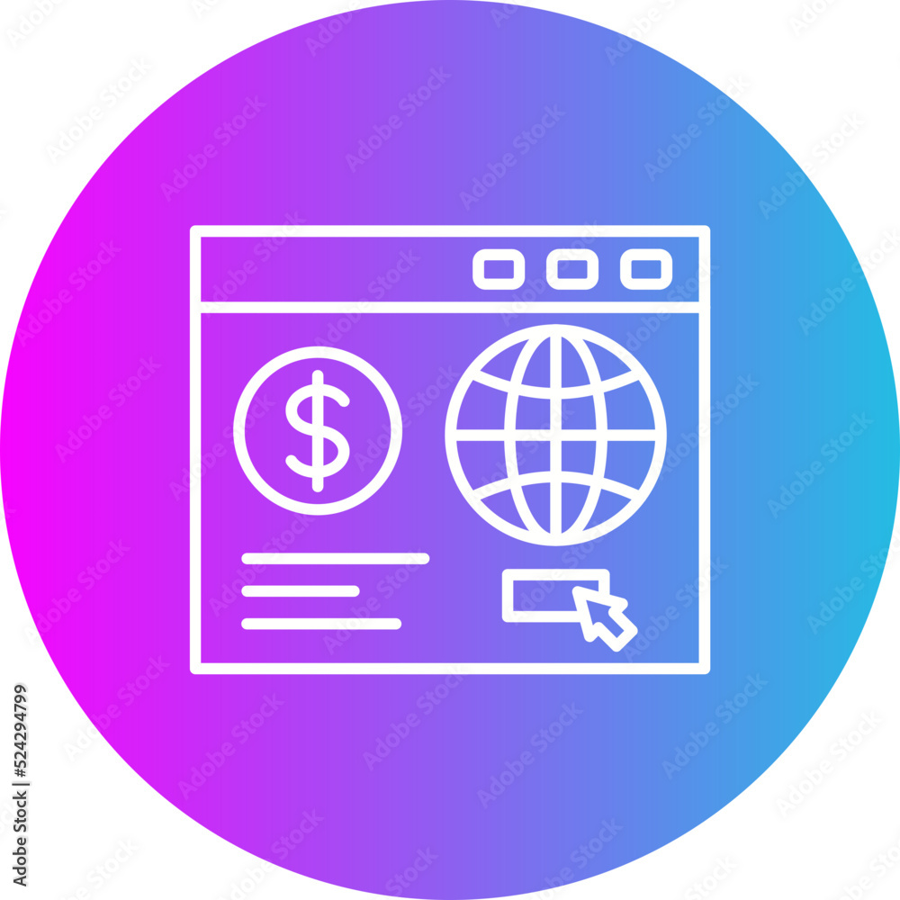 Online Business Gradient Circle Line Inverted Icon Online Business Gradient Circle Line Inverted Icon