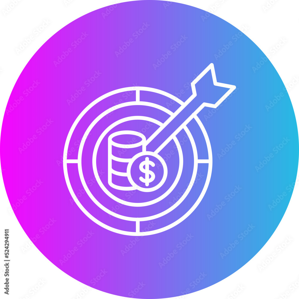 Target Gradient Circle Line Inverted Icon Target Gradient Circle Line Inverted Icon