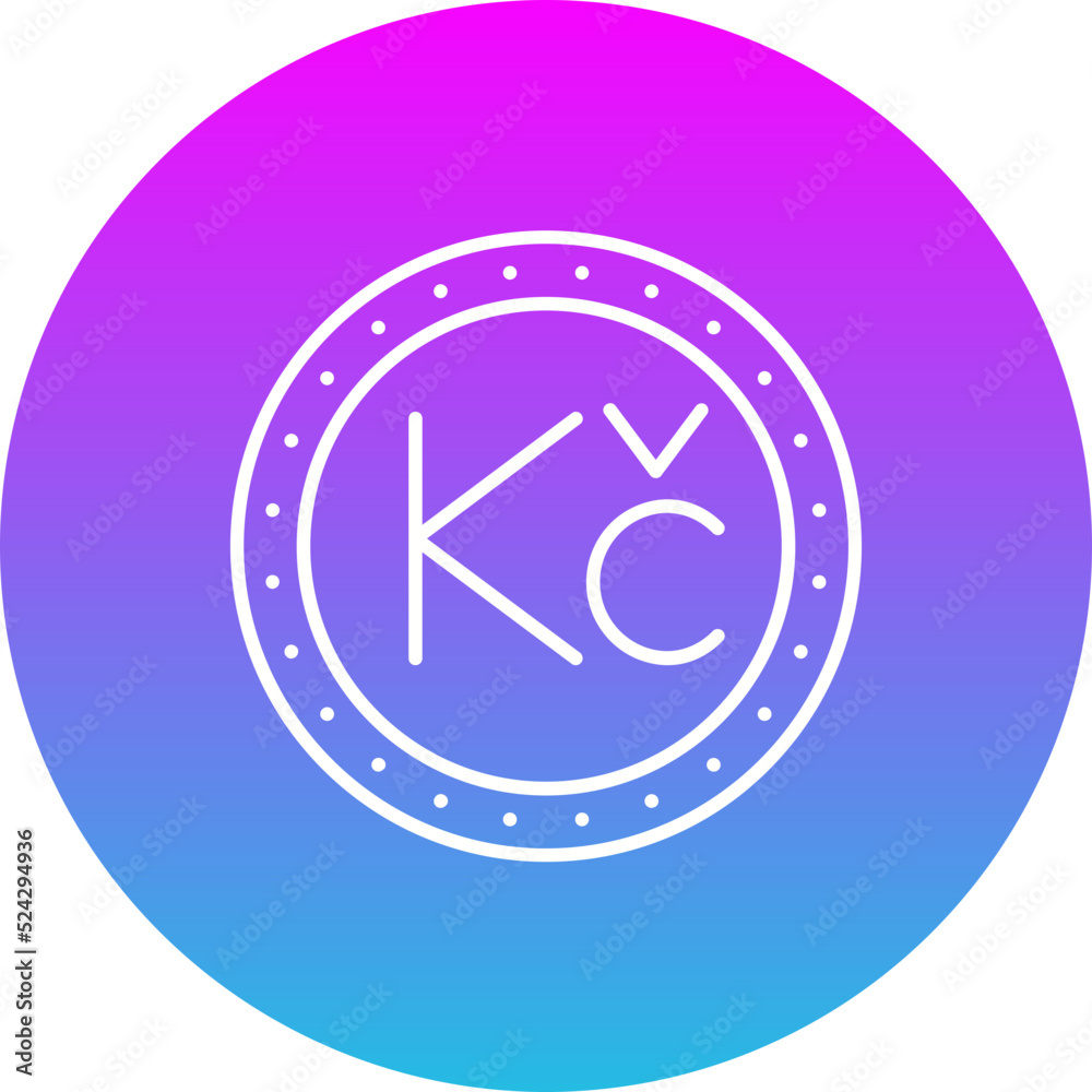 Koruna Gradient Circle Line Inverted Icon Koruna Gradient Circle Line Inverted Icon