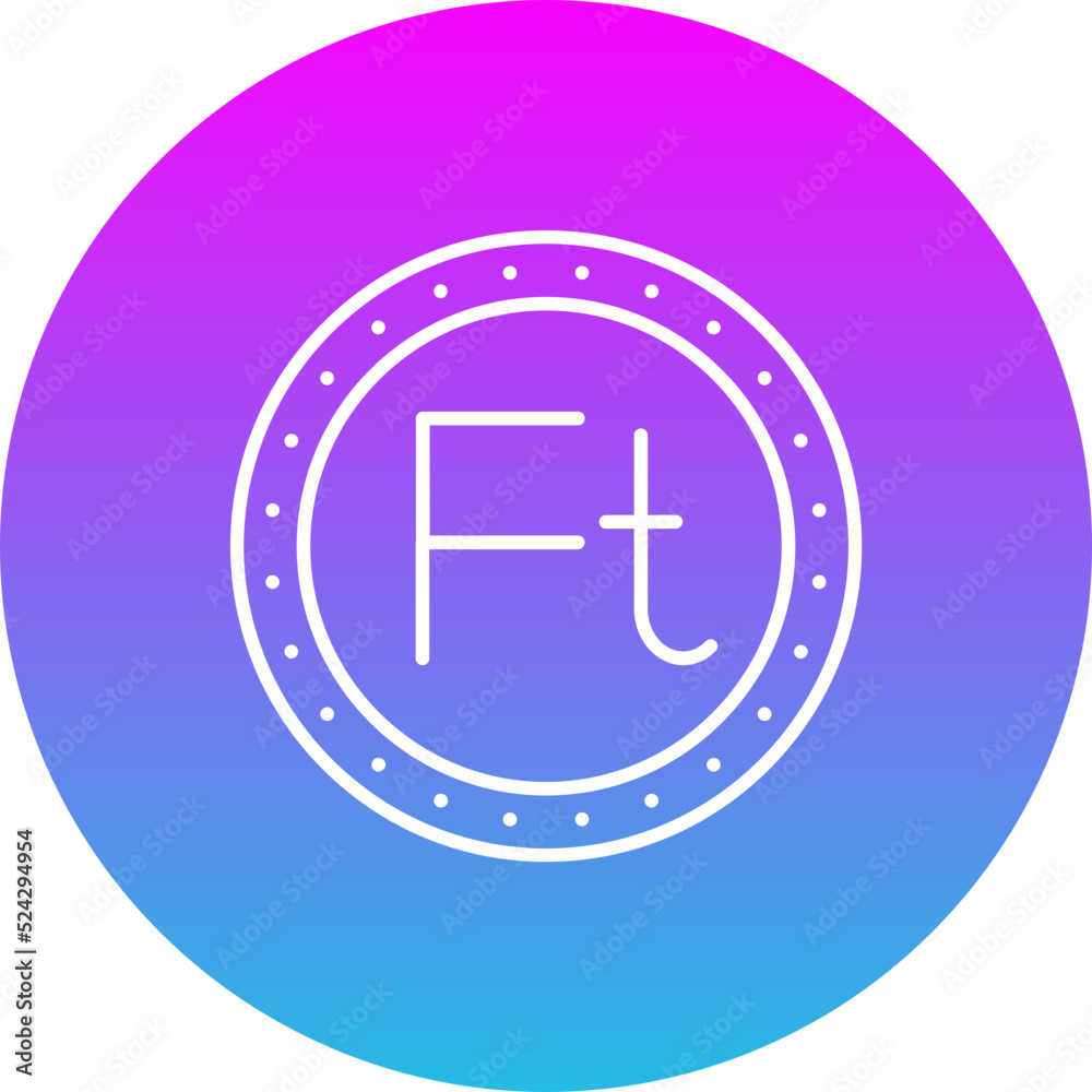 Forint Gradient Circle Line Inverted Icon Forint Gradient Circle Line Inverted Icon