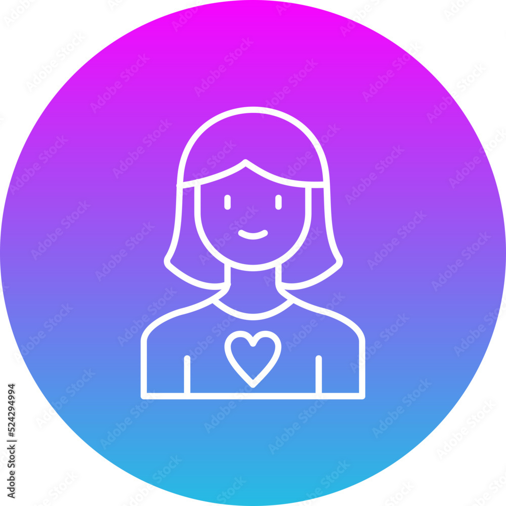 Mom Gradient Circle Line Inverted Icon Mom Gradient Circle Line Inverted Icon