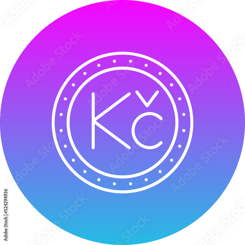 Koruna Gradient Circle Line Inverted Icon