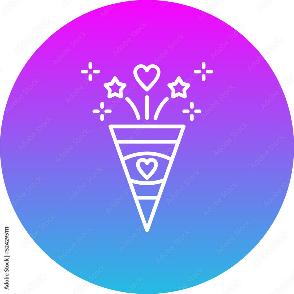 Celebration Gradient Circle Line Inverted Icon Celebration Gradient Circle Line Inverted Icon
