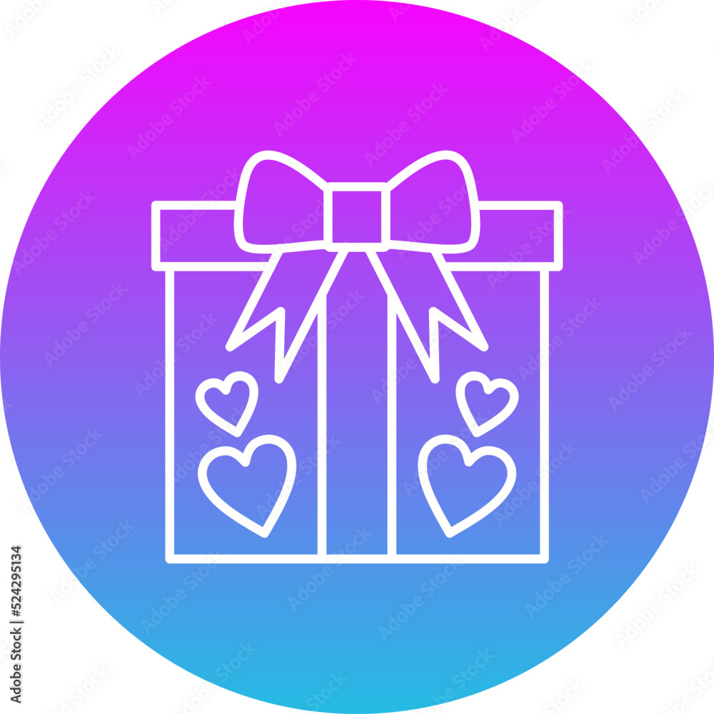 Obraz premium Giftbox Gradient Circle Line Inverted Icon