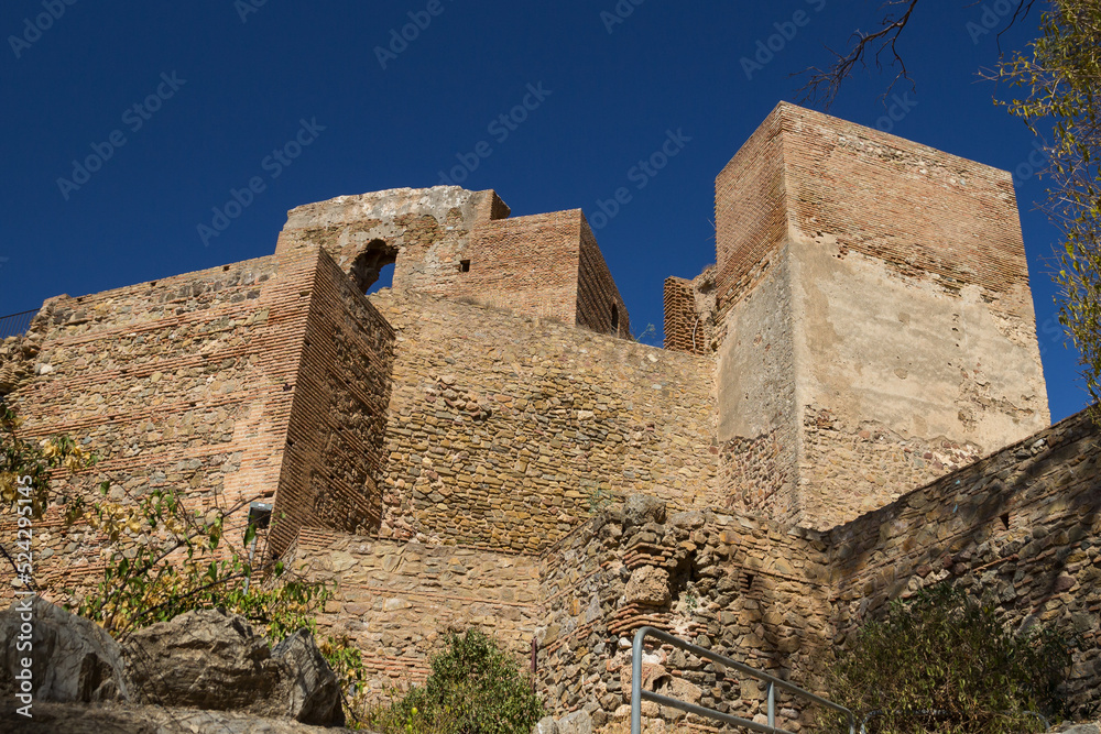 Antigua muralla del Castillo de Gibralfaro en Málaga