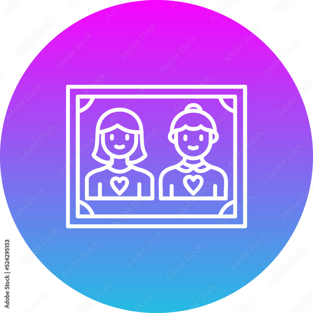 Family Gradient Circle Line Inverted Icon Family Gradient Circle Line Inverted Icon