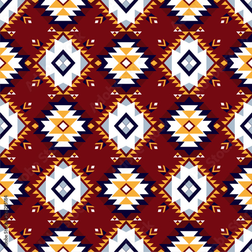 Native Aztec, Navajo seamless pattern. Tribal geometric print. Ethnic design wallpaper, fabric, cover, textile, rug, blanket.