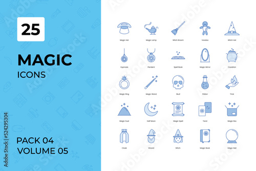 Magic icons collection. Set contains such Icons as group, halloween, hat, and more