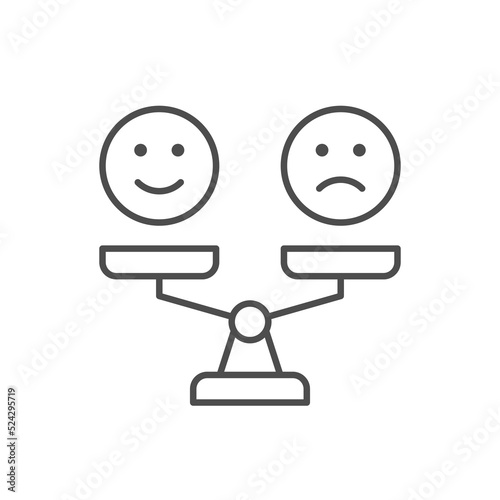 Opinion comparison line outline icon