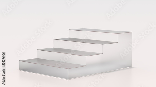 Product background stairs podium or 3d glass stairs display background  Crystal Pedestal platform. Clear glass product Ranking background  presentation  and model stand stage.