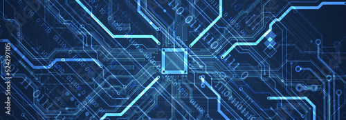 CPU concept. Circuit board. Technology background.