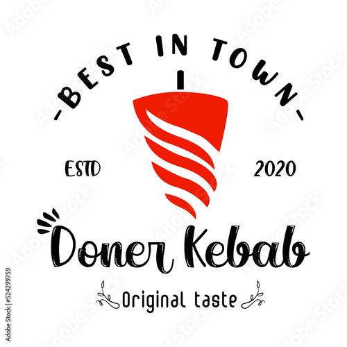 Doner kebab logo for restaurants and markets. Doner kebab logo template. EPS10 vector illustration.