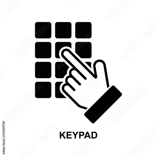 Keypad icon isolated on white background vector illustration.