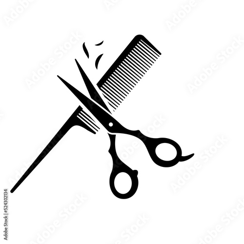 barber scissors and comb Haircut idea in beauty salon