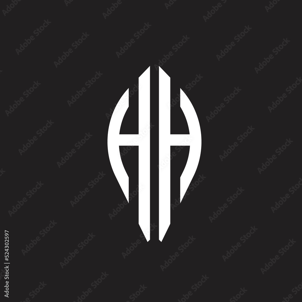 HH initial letters looping linked round elegant logo white HH initial letters looping linked round elegant logo white