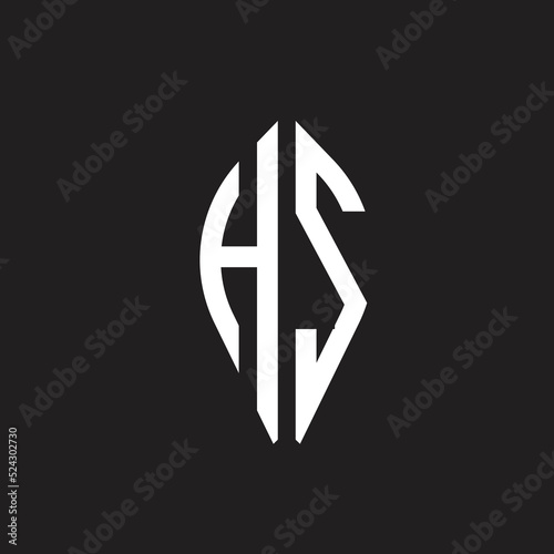 Free Download HS monogram logo with the round side design template
 - GFXLoad