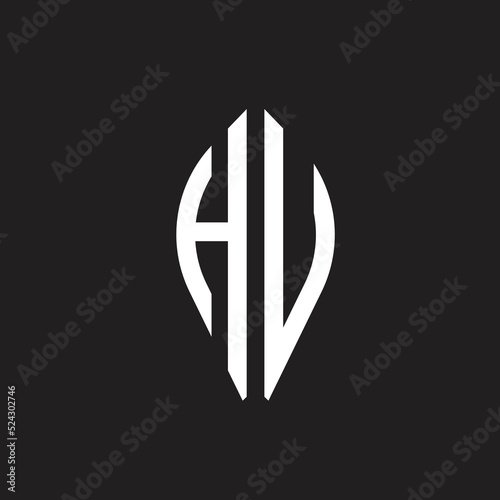 Alphabet HV illustration monogram vector logo template in round shape
