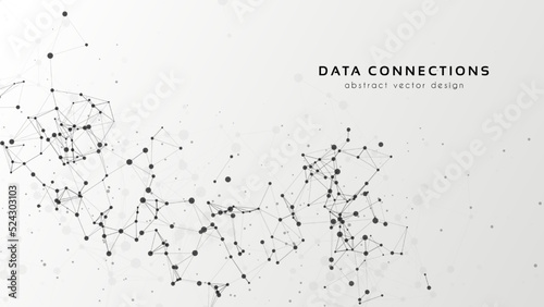 Abstract mesh vector background. Futuristic technology style card. Lines, point, planes in 3d space.