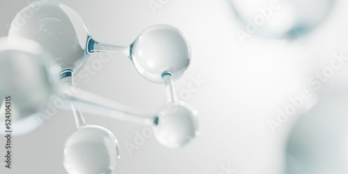 Photographie Realistic molecules background