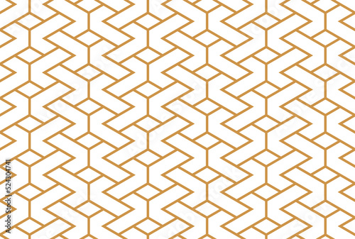 The geometric pattern with lines. Seamless vector background. White and gold texture. Graphic modern pattern. Simple lattice graphic design © ELENA