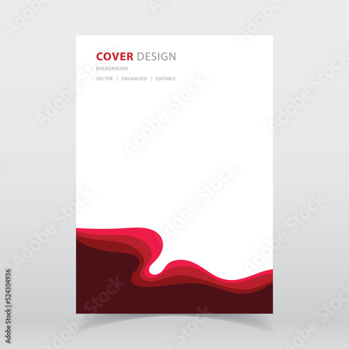 Abstract paper cut style red color vector background with editable elements for poster, flyer, and web designs