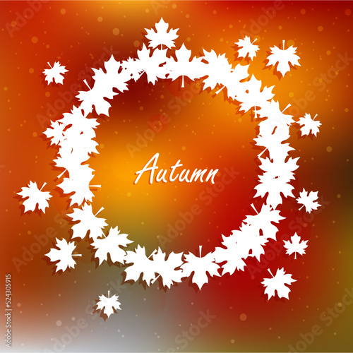 Autumn Background. Card on autumn leaves.