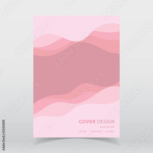 Abstract paper cut style soft pink color vector background with editable elements for poster, flyer, and web designs